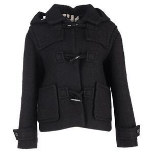 Chanel Tweed Hooded Blouson Jacket in Black Alpaca Wool